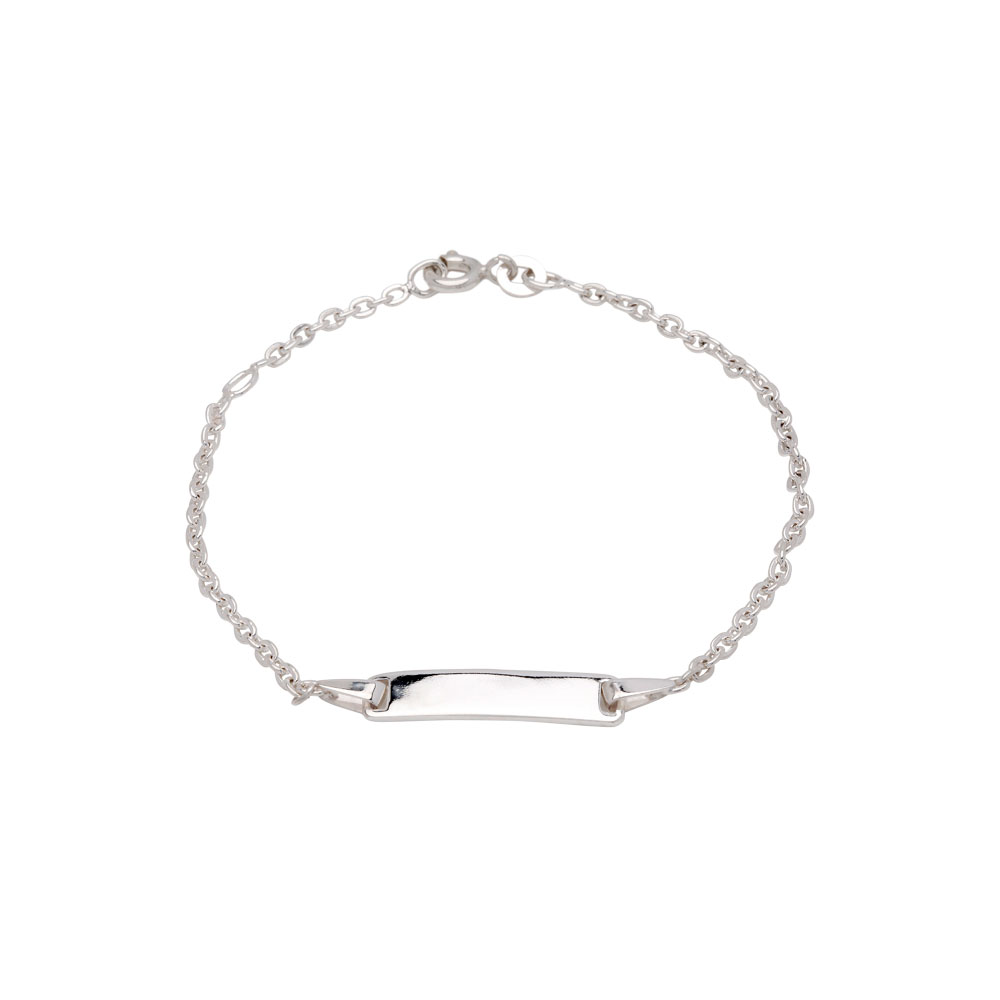 Rhod. sølvarmbånd m/plade