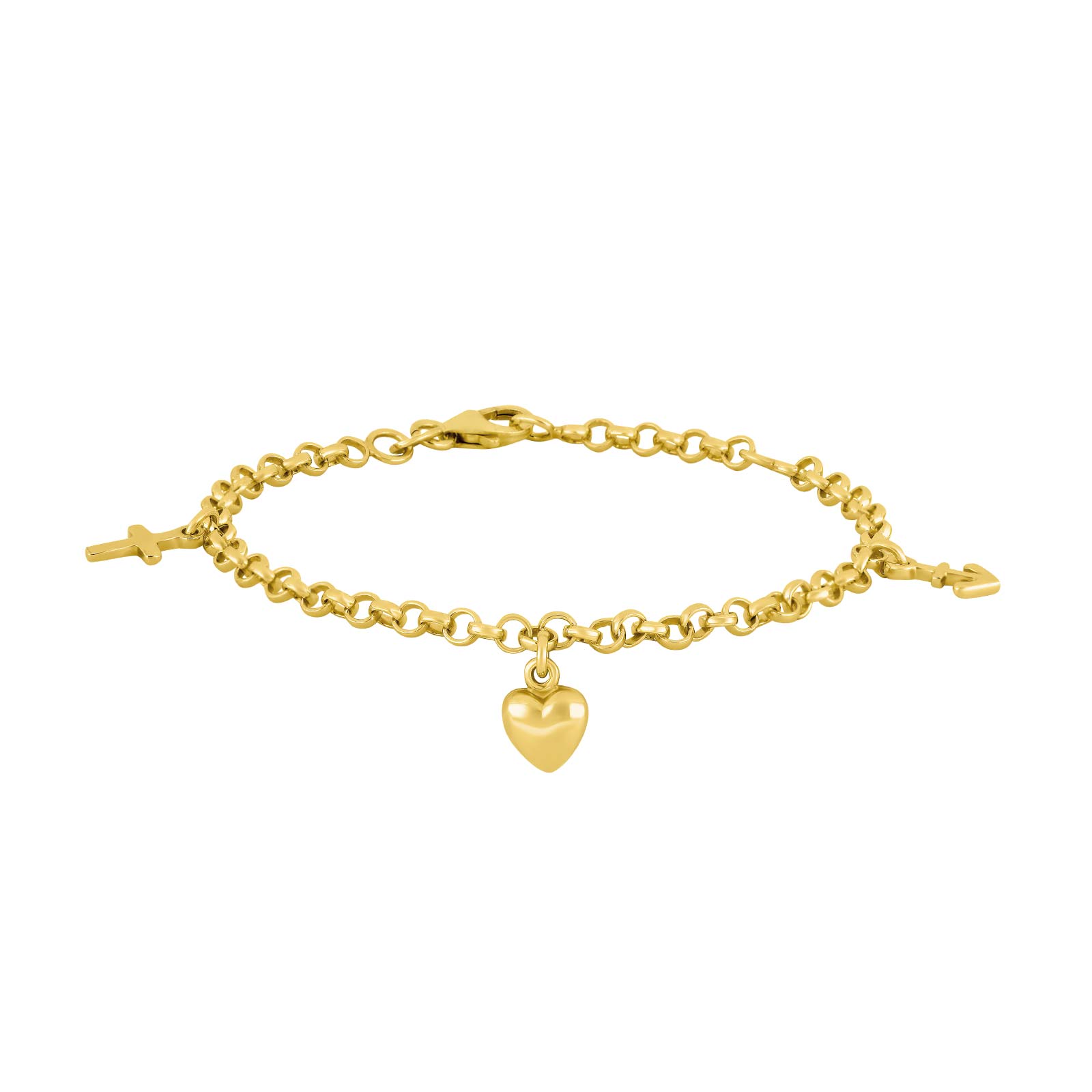 Forg. sølvarmbånd m/tro, håb og kærlighed