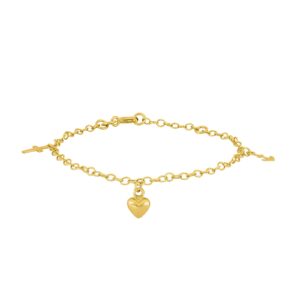 Forg. sølvarmbånd m/tro, håb og kærlighed