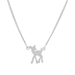 Rhd. sølv vedhæng bambi 13mm inkl. kæde 40+5cm
