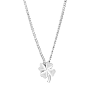 Rhod. sølvvedhæng m/kløver inkl. kæde