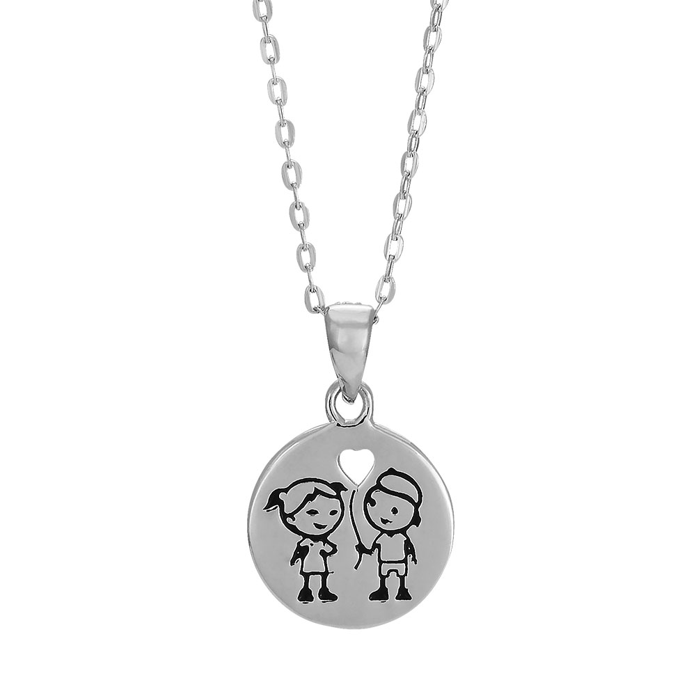 Rhd. sølv vedhæng venner 11mm 38+5cm