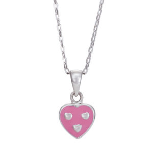 Rhd. sølv vedhæng hjerte m emalje 9mm 38+5cm