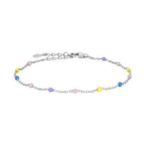 Rhd. sølvarmbånd m. emalje kugler