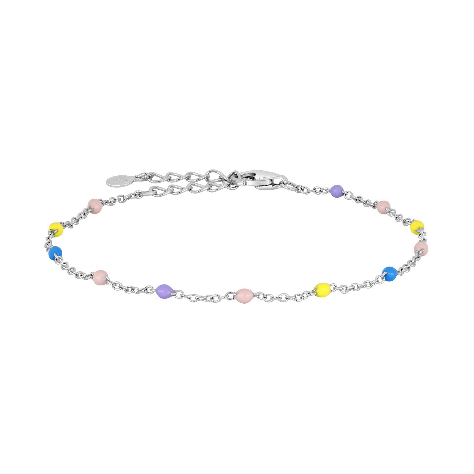 Rhd. sølvarmbånd m. emalje kugler