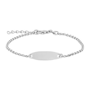 Rhod. sølvarmbånd m/plade