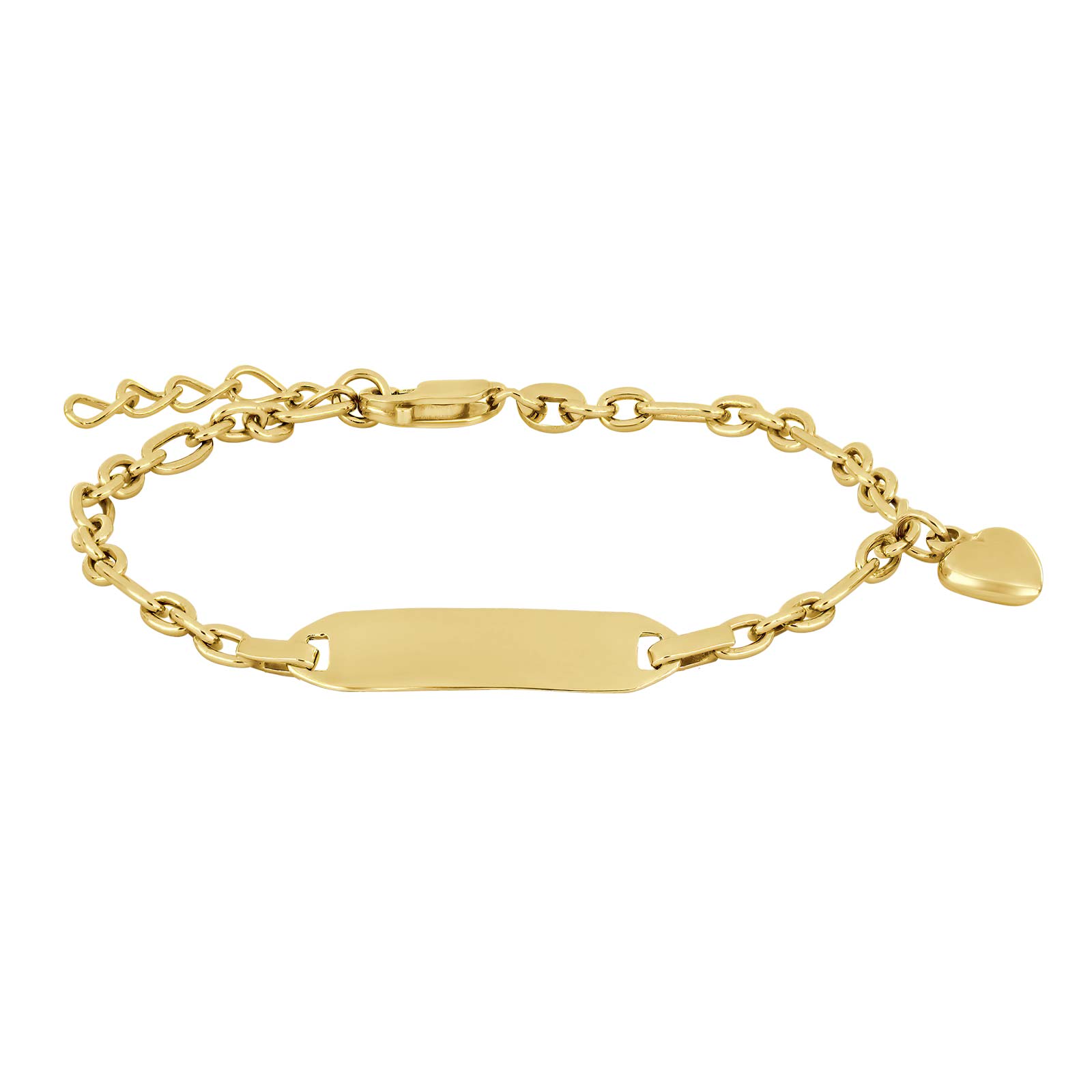 Forg. sølvarmbånd m/plade og hjerte