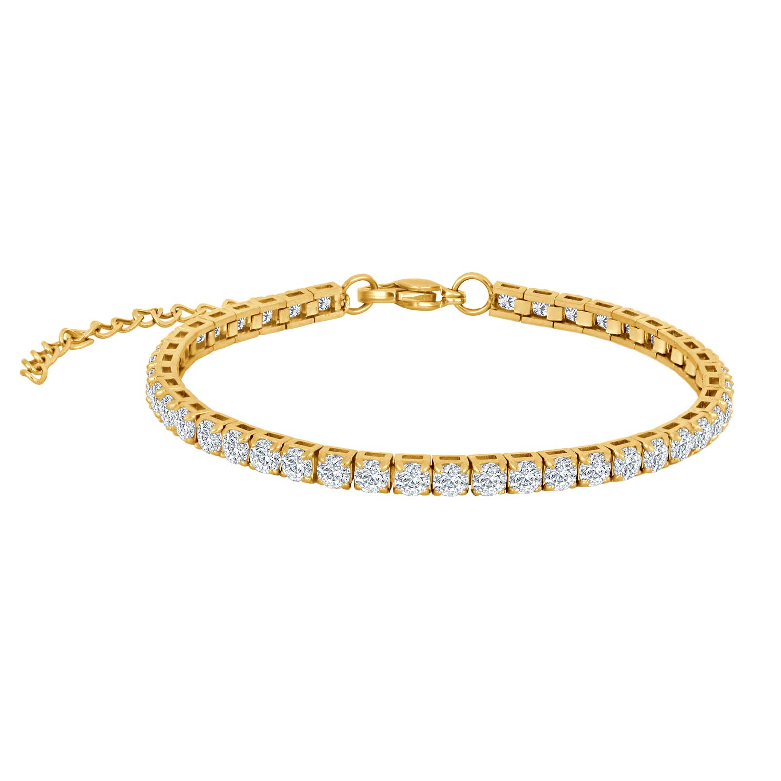 SON tennisarmbånd stål IP gold