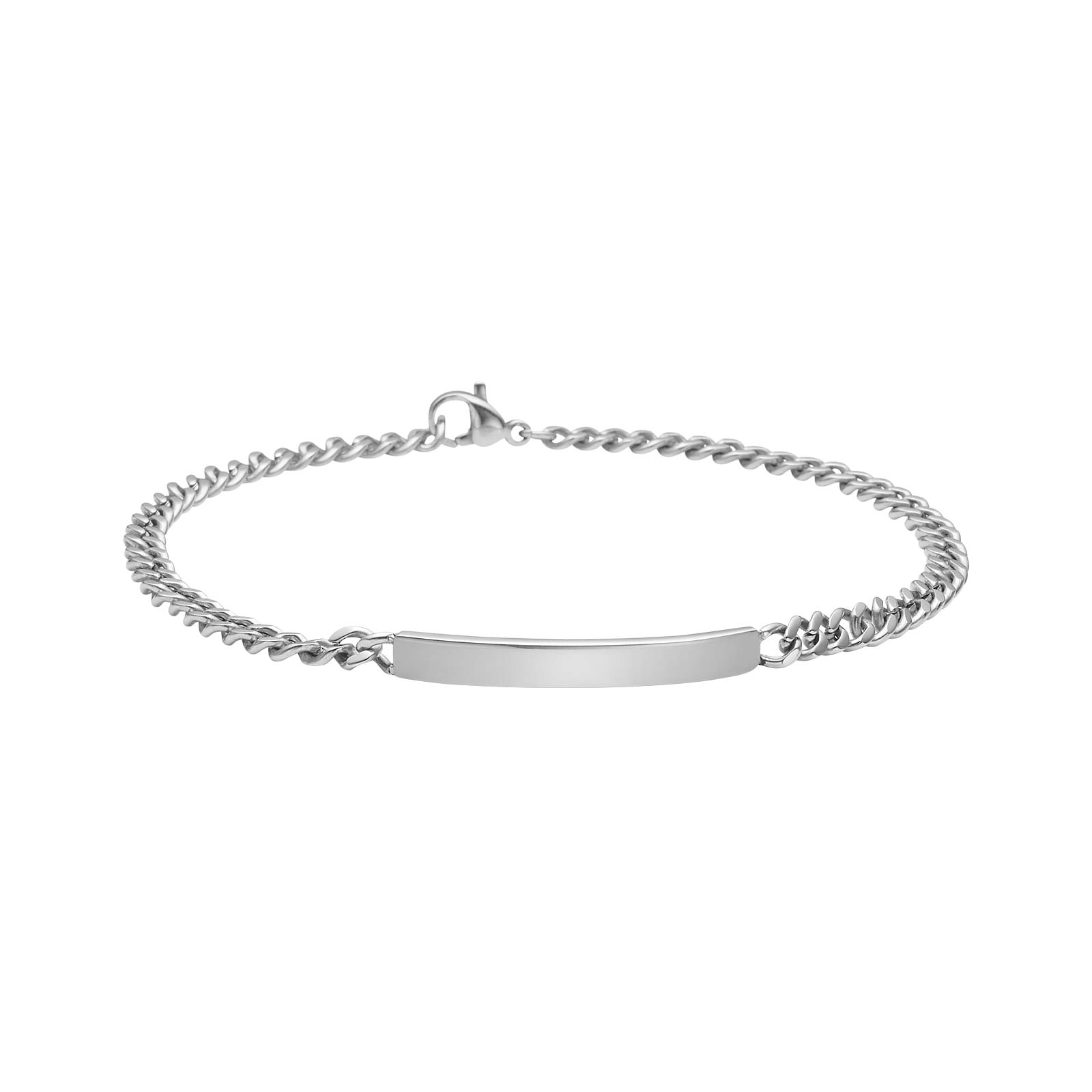 SON armbånd stål med plade 19cm