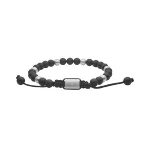 SON armbånd mat sort agate og stål