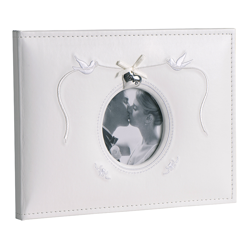 Gæstebog til bryllup m. forsølvet hjerte