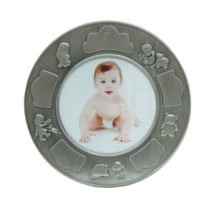 Fortinnet fotoramme (rund) m. piger