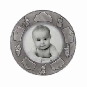 Fortinnet fotoramme (rund) m. Mumi & Lille My