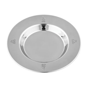 Rustfri stål tallerken m. Kaj & Andrea