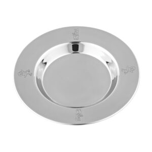 Rustfri stål tallerken m. Bamse & Kylling