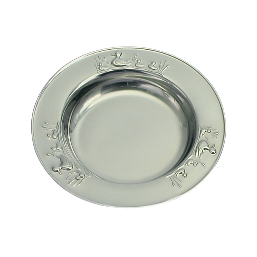 Rustfri stål tallerken m. ænder