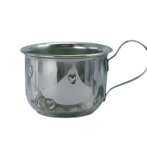 Rustfrit stål krus m. hjerter 5cm