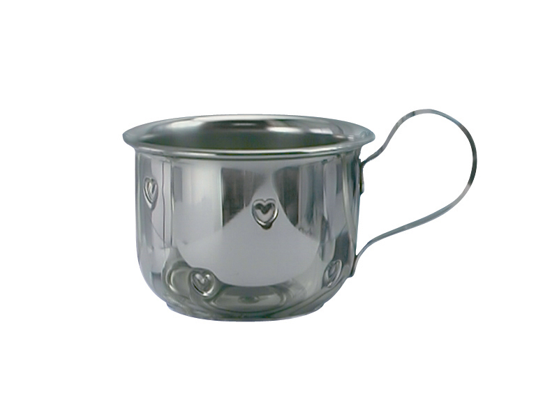 Rustfrit stål krus m. hjerter 5cm