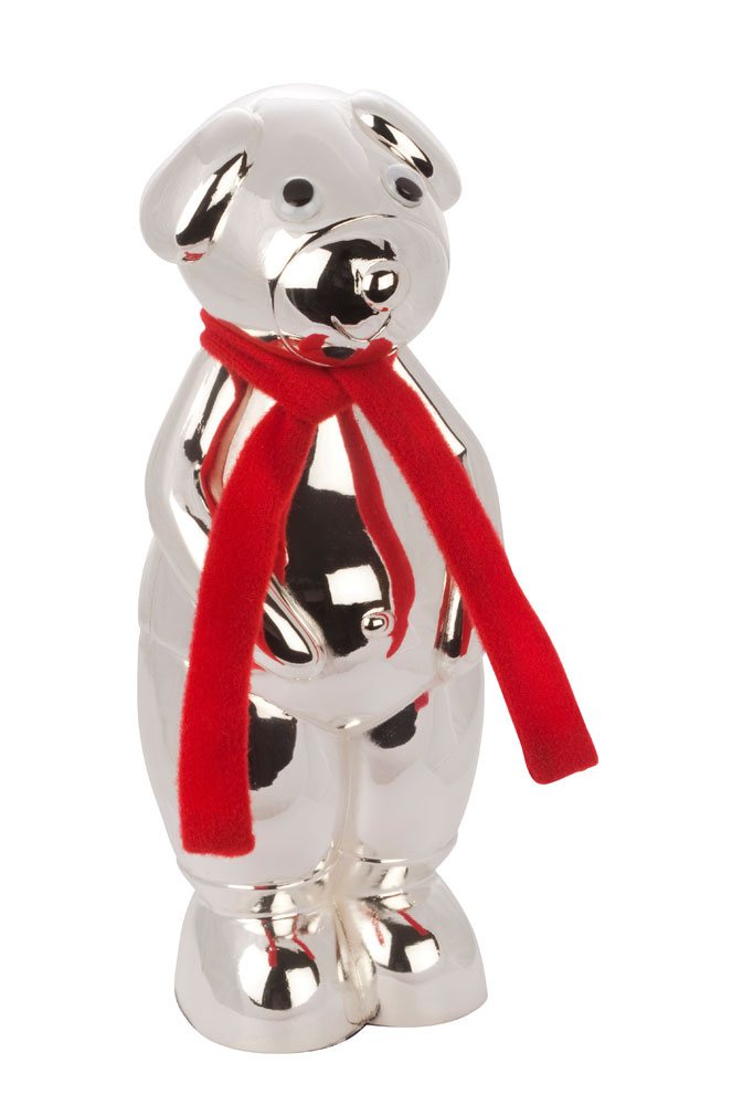 Forsølvet sparebøsse Bamse