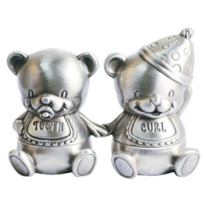 Fortinnet æske første tand/hårlok siddende bamser