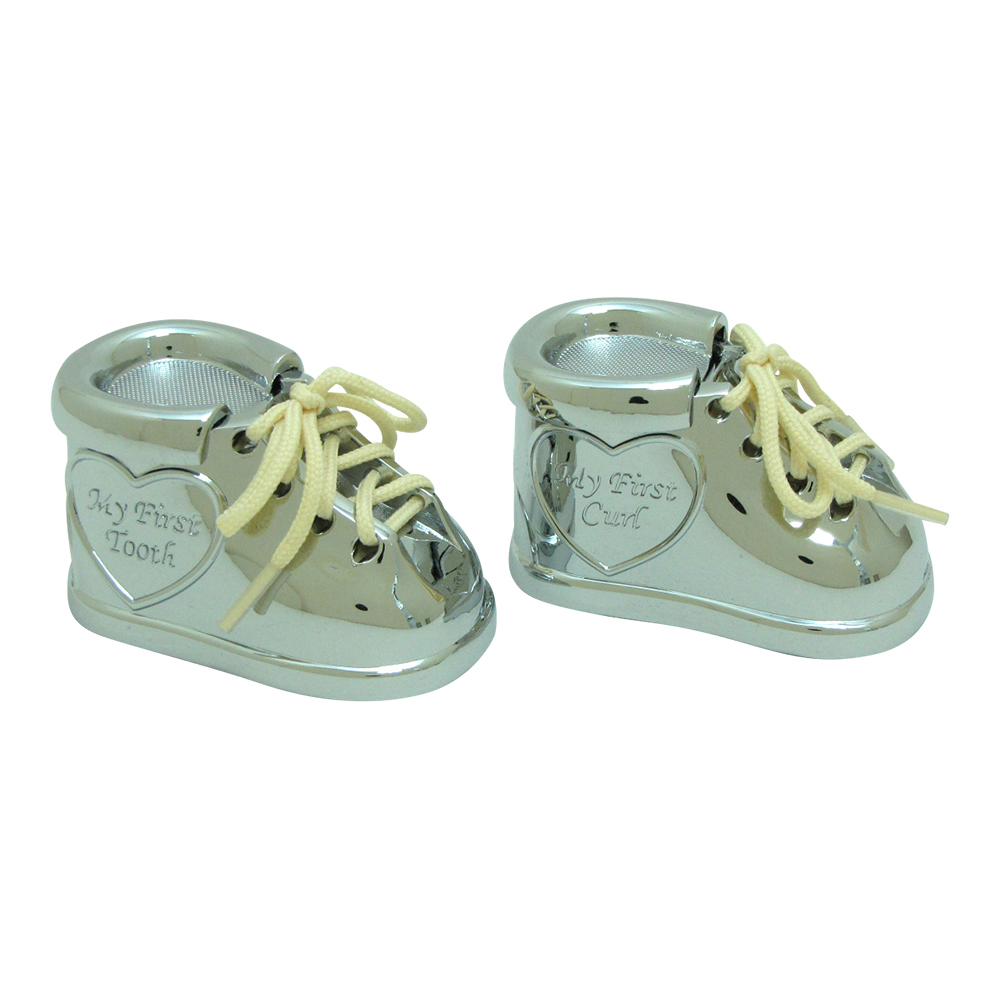 Forkromet æske min første tand/hårlok sko