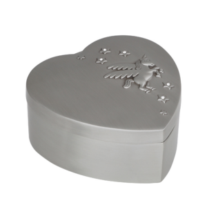 Fortinnet smykkeskrin m. enhjørning