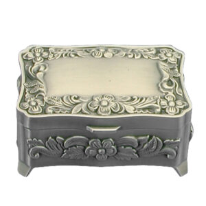 Fortinnet smykkeskrin m. blomster