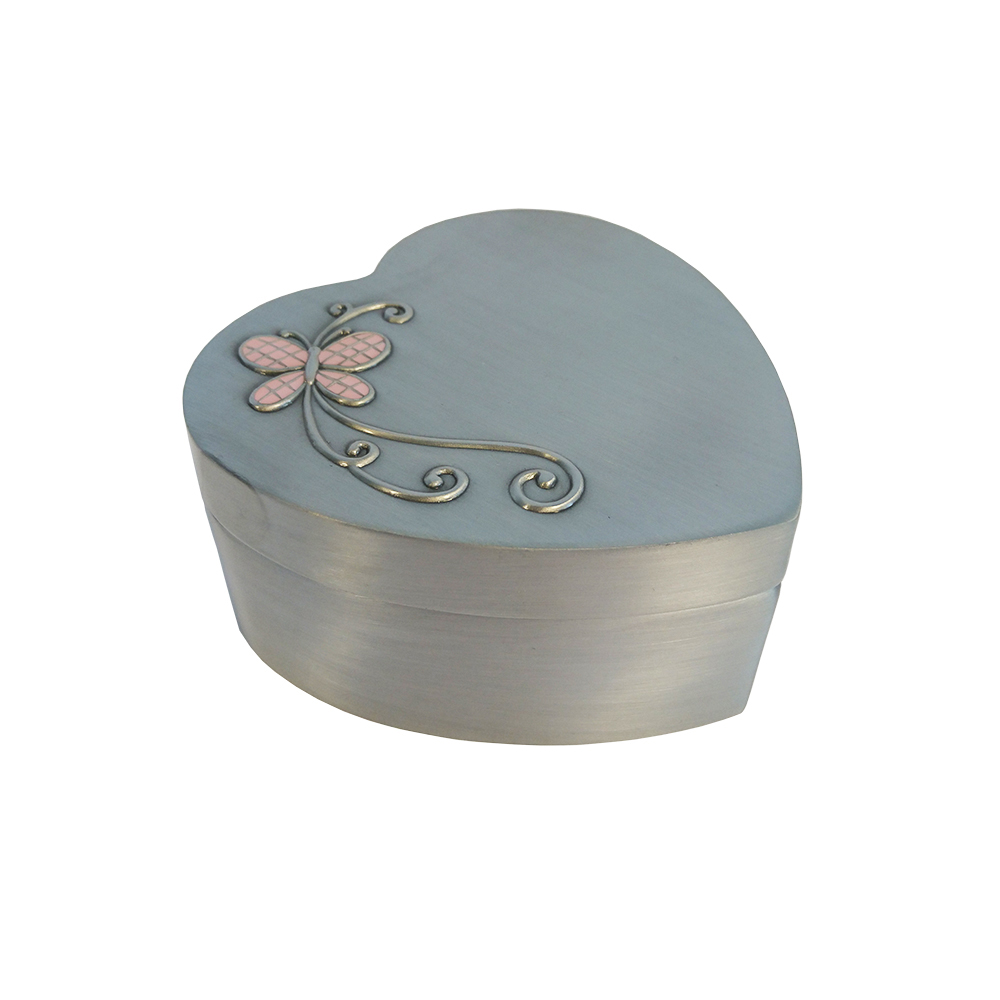 Fortinnet smykkeskrin m. musik og sommerfugl