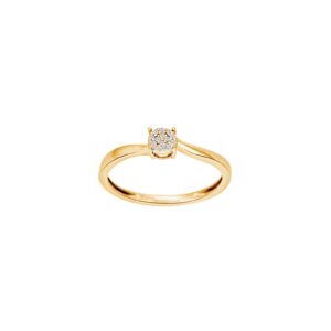 14kt. guldring m/dia. 0.03ct W/SI