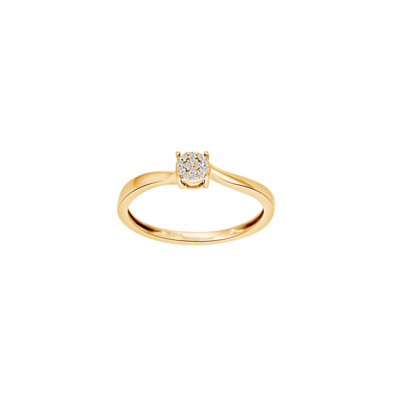 14kt. guldring m/dia. 0.03ct W/SI
