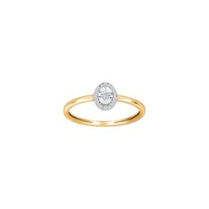 14kt. guldring m/dia. 0.08ct W/SI