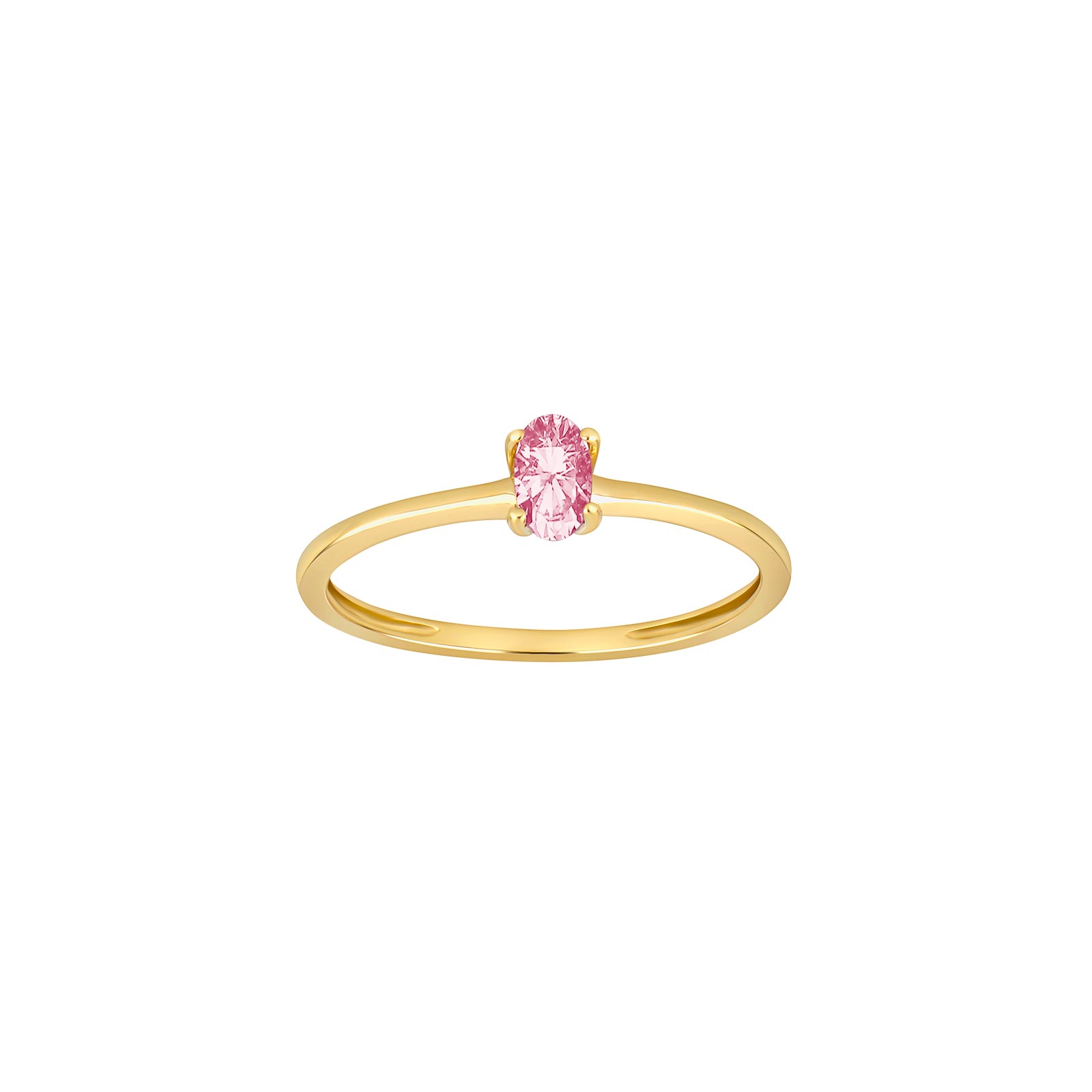 14kt. guldring m/ pink topas
