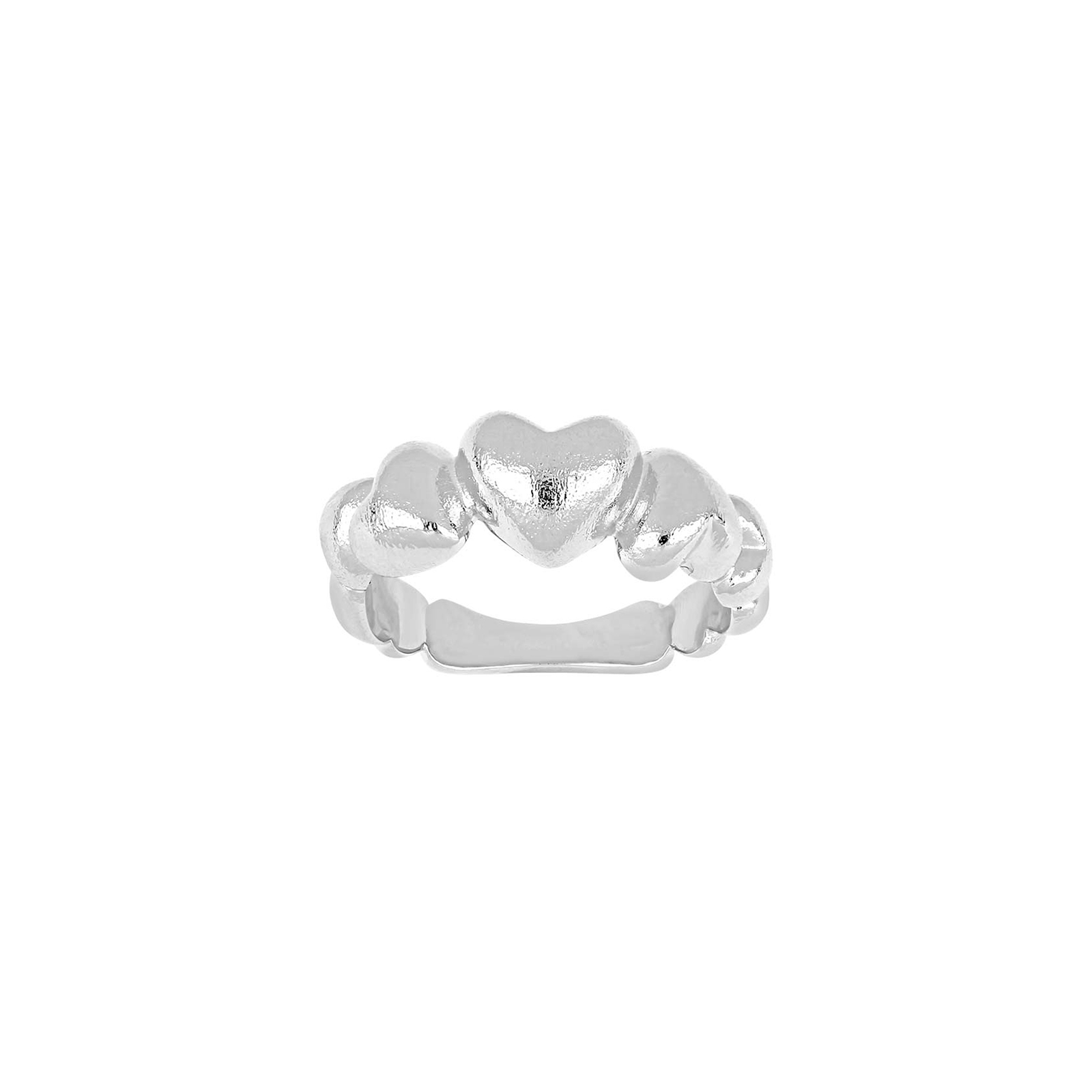 Sølv rhod. hjerte ring Str.56