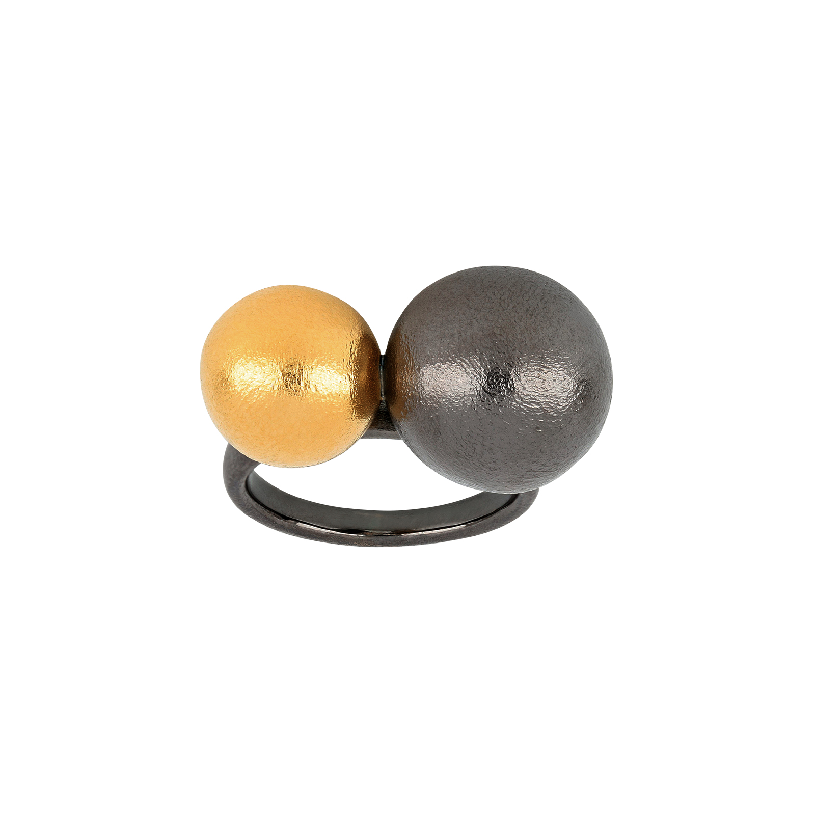 Sølv Sort rhod.+ forgyldt kuglering Str.56