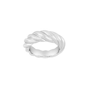Sølv rhodineret Twistet ring mat Str.56