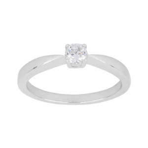 Rhod. sølvring med CZ Str.56