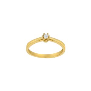 14kt. guldring m/2,5 mm cz i 6 grabber