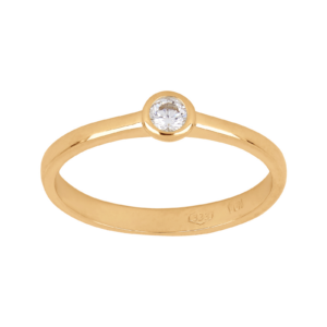 8kt. guldring m/cz i rørfatning