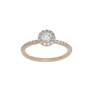 8kt. guldring rund m/cz