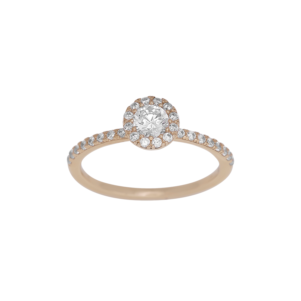 8kt. guldring rund m/cz