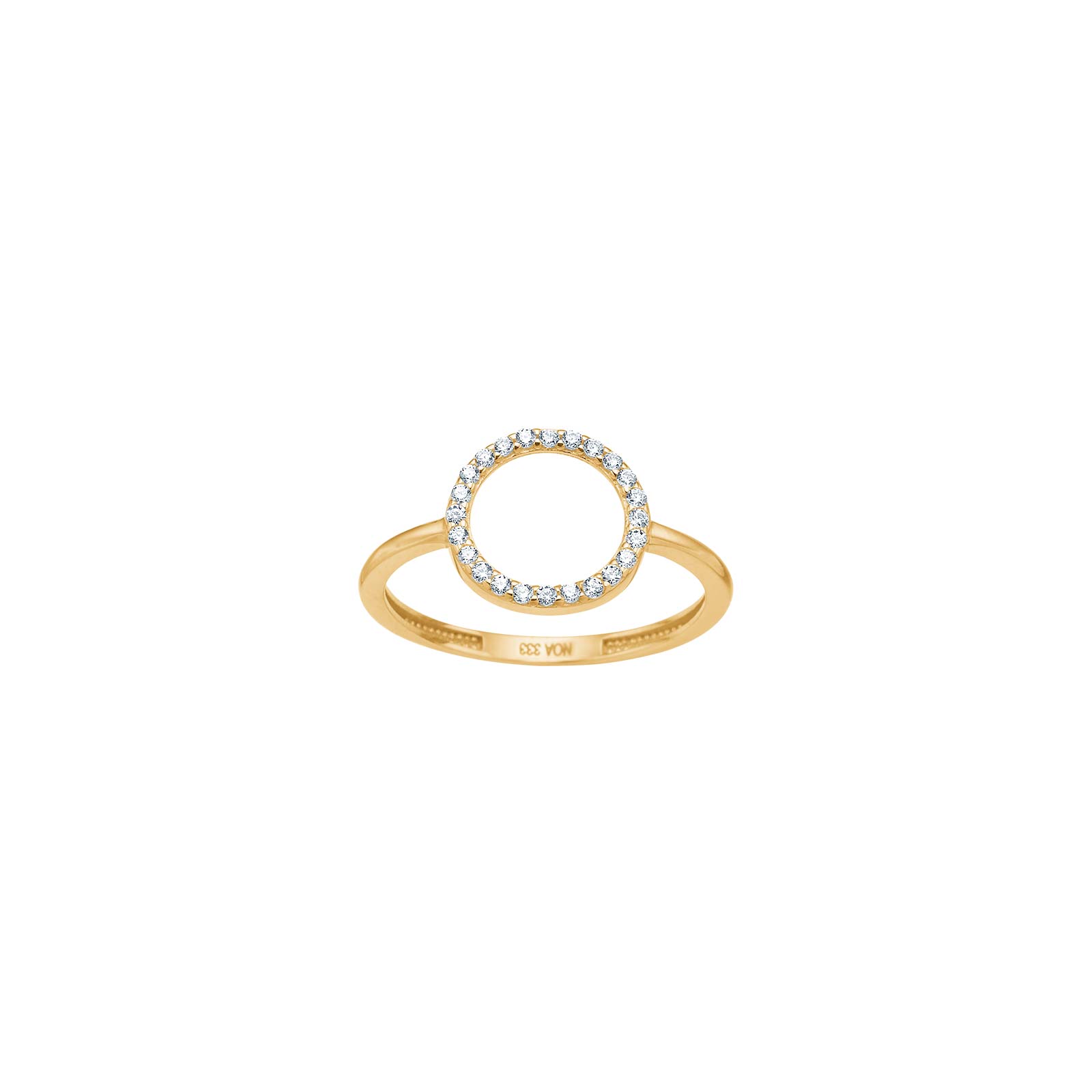 8kt. guldring cirkel m. cz