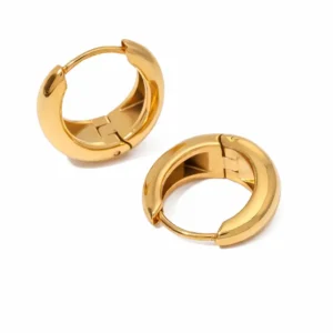 Øreringe vandfast forgyldt stål 163036