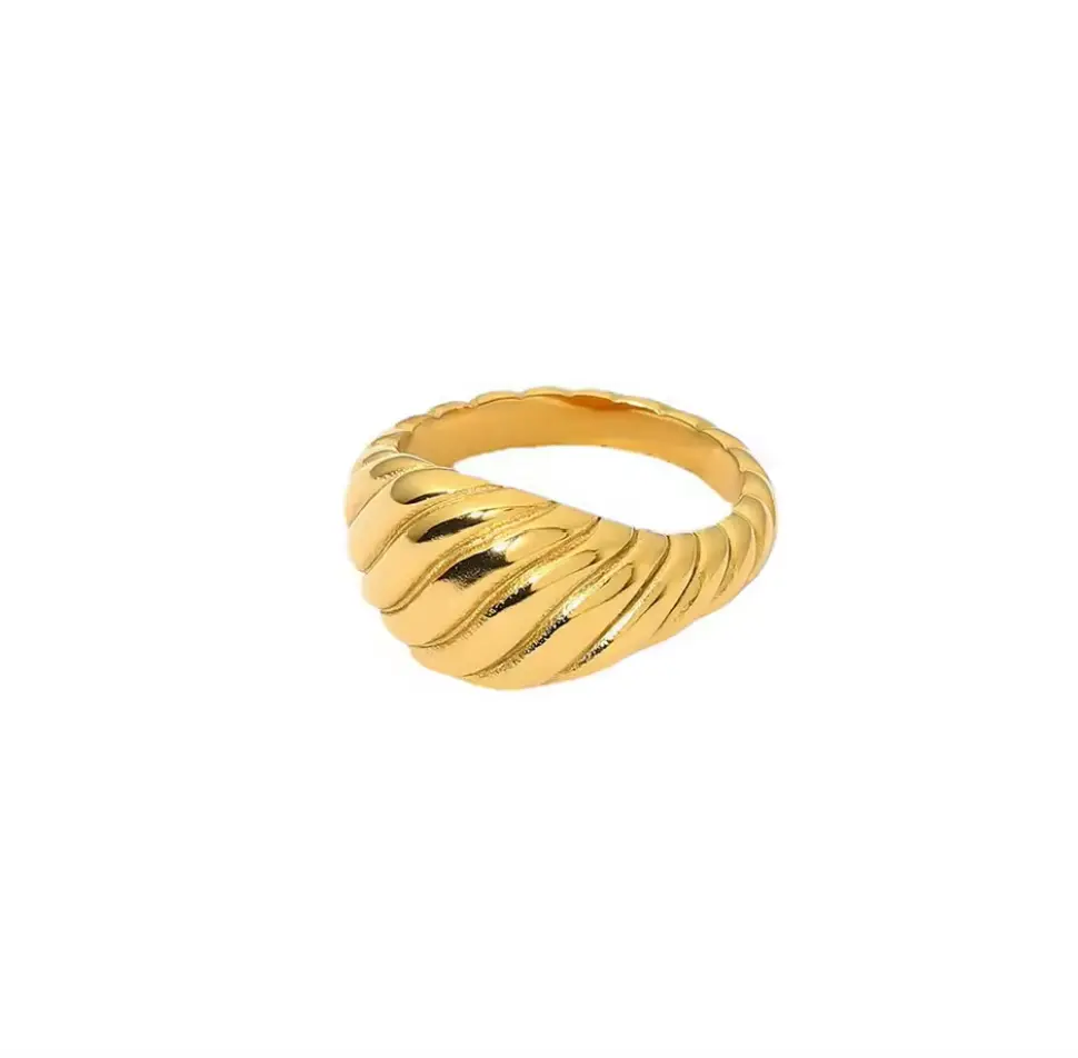 Ring vandfast guldbelagt stål 163031 str. 54