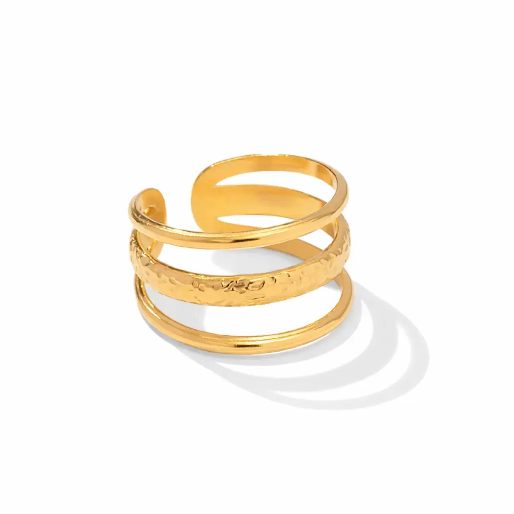 Ring vandfast guldbelagt stål 163035