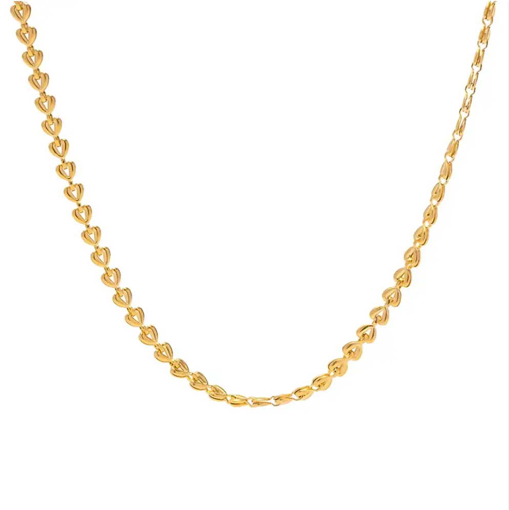 Halskæde i vandfast forgyldt stål 163037