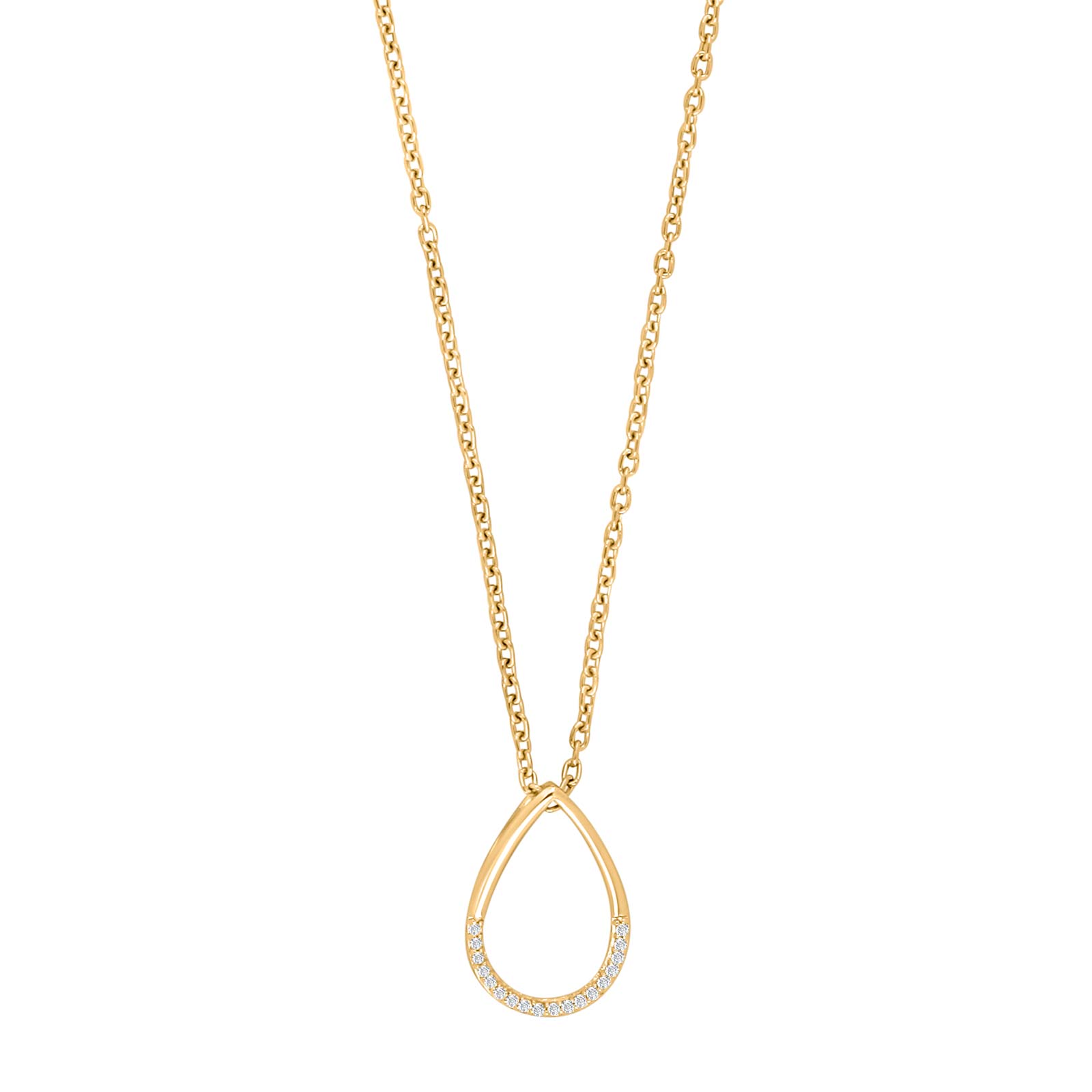 14kt. guldvedhæng m/dia. 0.03ct W/SI inkl. forg.