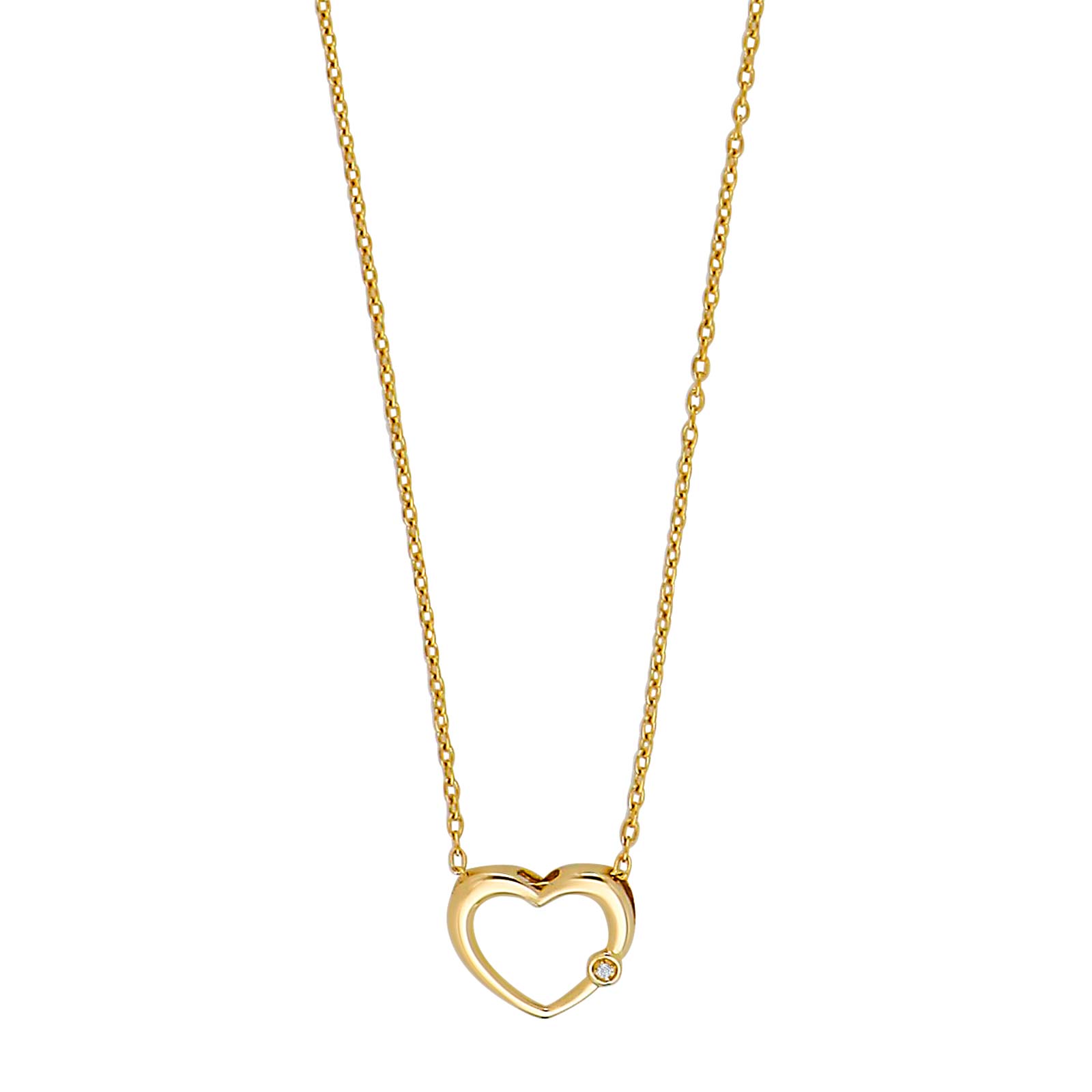 Siersbøl halskæde 14 kt. med diamanter