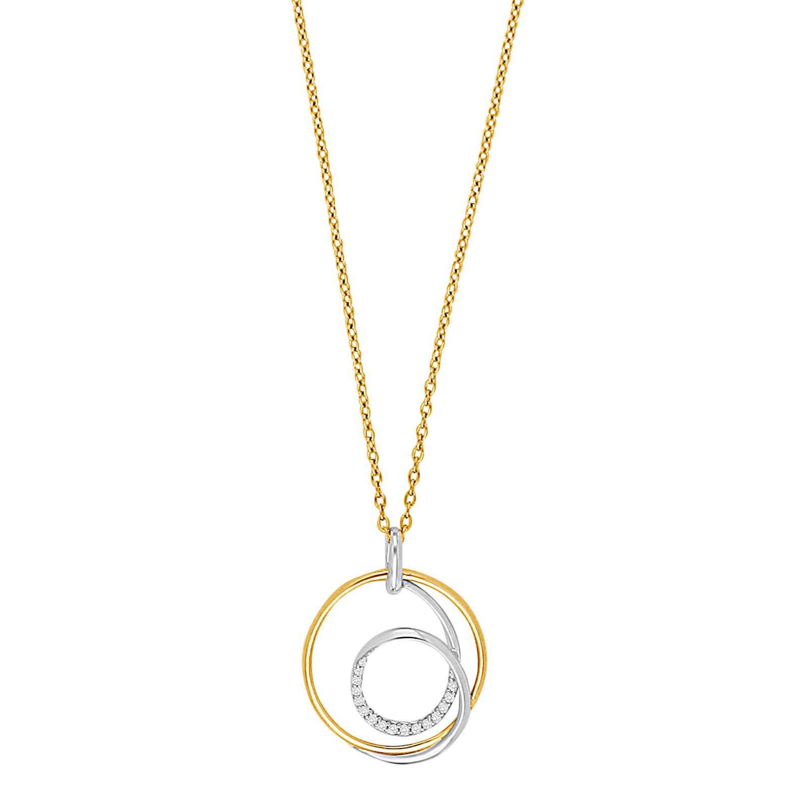 14kt. guldvedhæng m. 0,05ct TW/SI inkl. forg. kæde