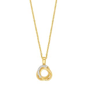 14kt. guldvedhæng m. 0,04ct TW/SI inkl. forg. kæde