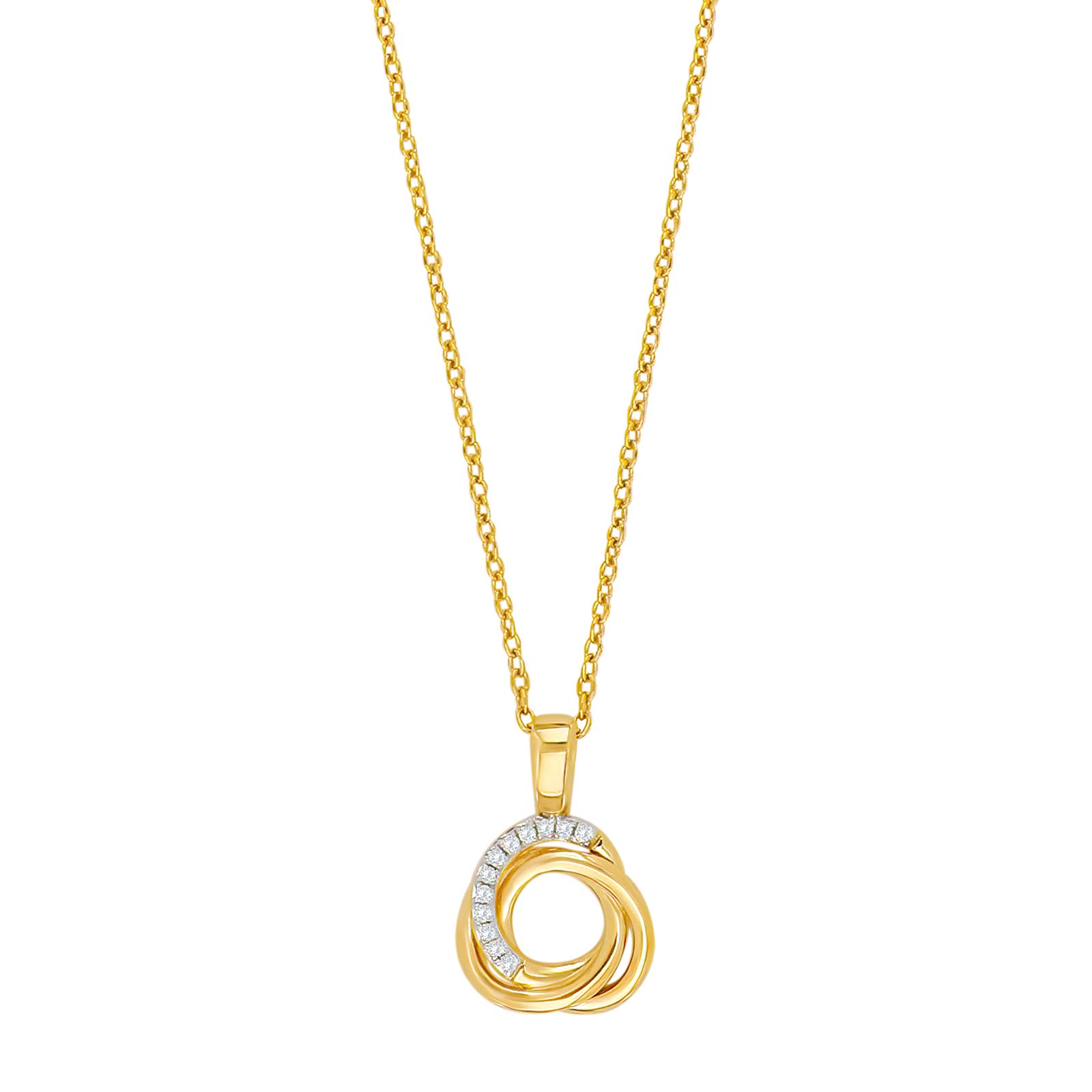 14kt. guldvedhæng m. 0,04ct TW/SI inkl. forg. kæde